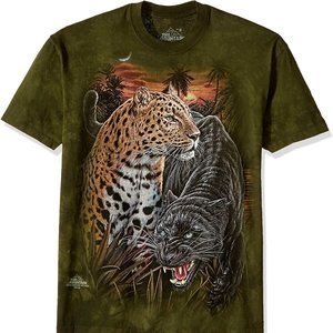 The Mountain Two Jaguars Tiger Panther Big Cats Cat Spots Shirt Medium M